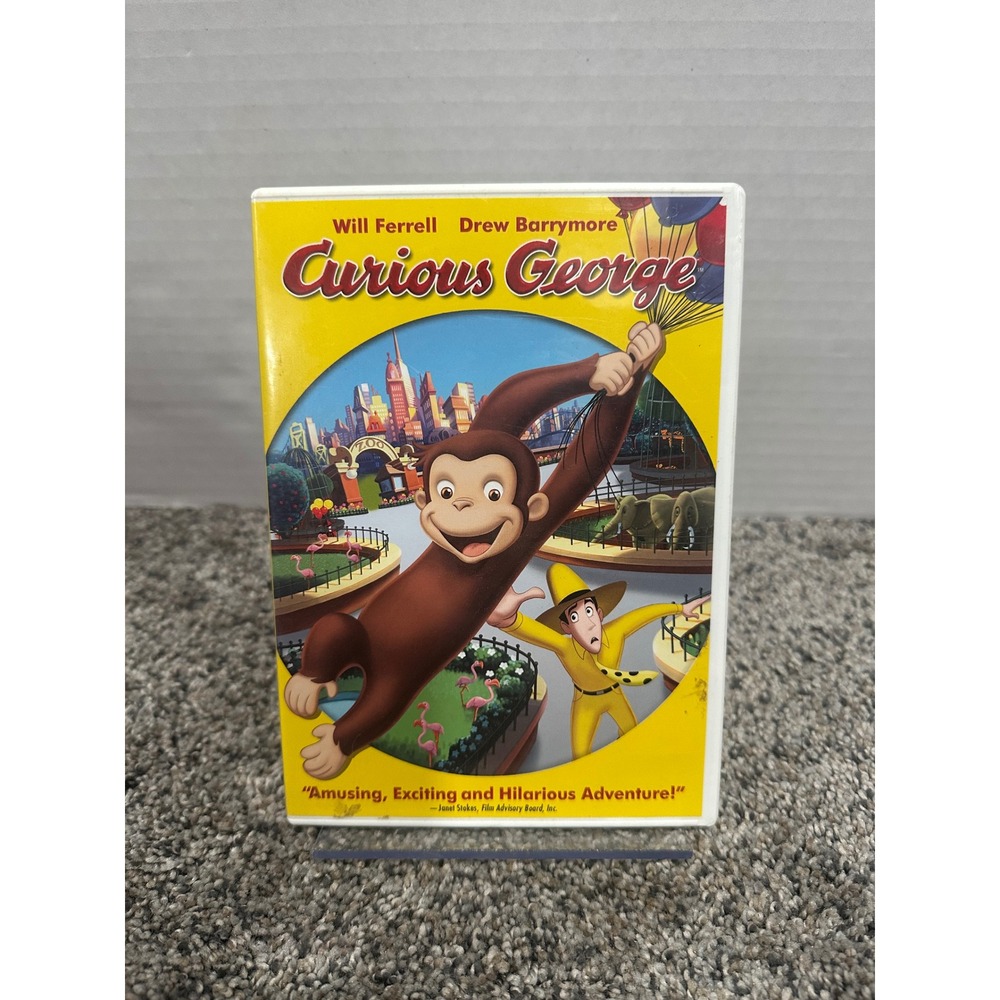 DVD‎ Curious George Kids Yellow Excellent Animated Will Ferrell Movie One Size